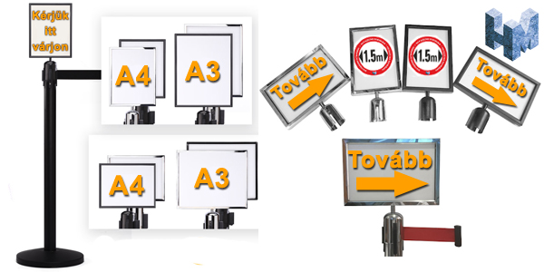 Kordonoszlop információs táblák